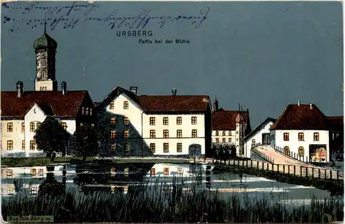 Ursberg - Partie an der Mühle - Künstler-AK Eugen Felle -605852
