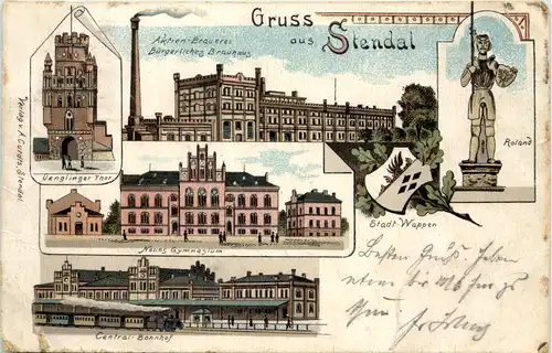 Gruss aus Stendal - Litho - Brauerei -634894