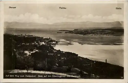 Auf dem Weg zum Haldenhof, Blick auf den Überlingersee u. Goldbach -521528