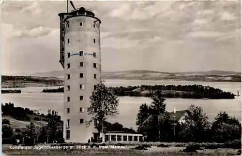 Konstanz, Wasserturm, neue Jugendherberge, mit Blick a.d. Insel Mainau -522994