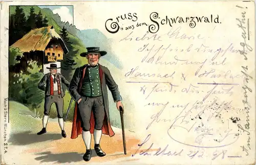 Gruss aus dem Schwarzwald - Litho - Künstler-AK Eugen Felle -606292