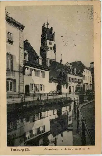 Freiburg i Breisgau, Schwabentor v.d. Insel gesehen -523298