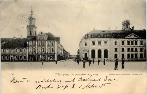 Erlangen - Luitpoldplatz mit Post -635724