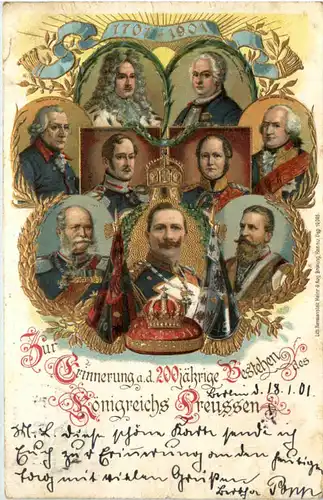200jährige Bestehen des Königreichs Preussen - Prägekarte -635030