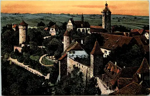 Rothenburg - Mauerpartie - Künstler-AK Eugen Felle -607622