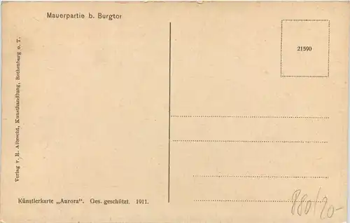 Rothenburg - Mauerpartie - Künstler-AK Eugen Felle -607622