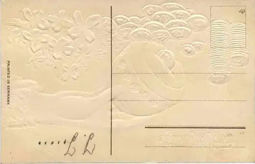 Neujahr - Geld auf Ansichtskarte - Prägekarte -635200