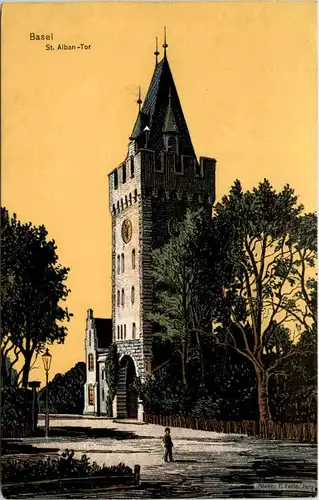 Basel St. Alban Tor- Künstler-AK Eugen Felle -607752