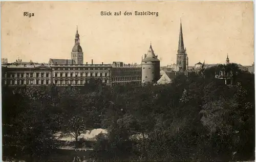 Riga - Blick auf den Basteiberg - Feldpost 2. Bayr. Landwehr Division -637084