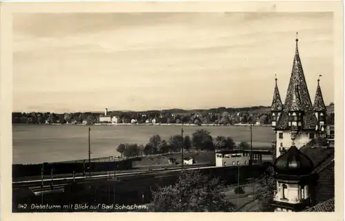 Lindau - Diebsturm mit Blick auf Bad Schachen -608142