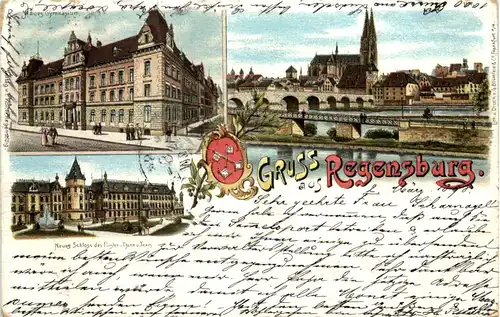 Gruss aus Regensburg - Litho -636914