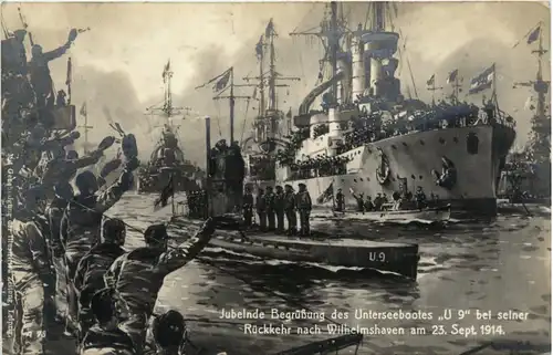 Wilhelmshaven - Begrüssung U9 bei seiner Rückkehr 1914 -499666
