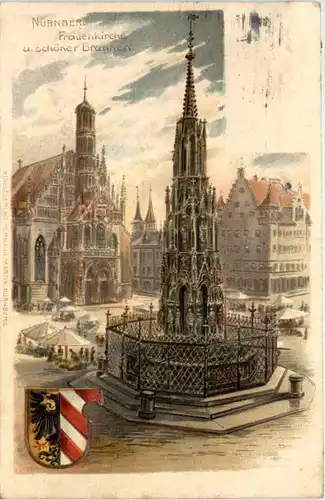 Nürnberg - Frauenkirche - Litho -635626