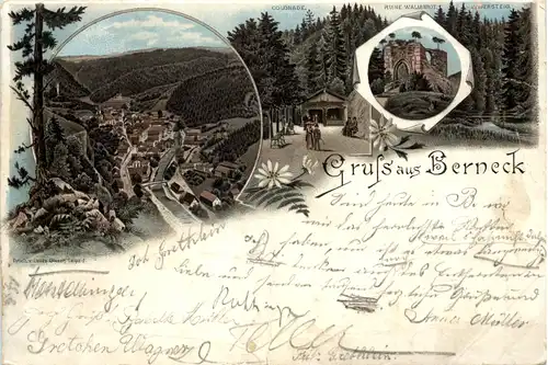 Gruss aus Berneck - Litho 1895 -638064