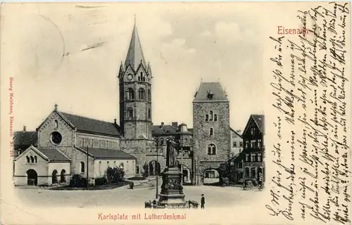 Eisenach - Karlsplatz mit Lutherdenkmal -636292
