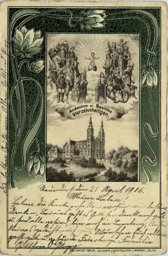 Andenken an Basilika Vierzehnheiligen - Litho -637410