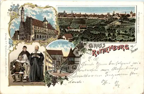 Gruss aus Rothenburg - Litho -636492