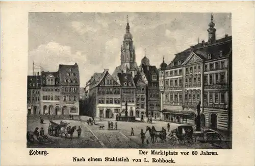 Coburg - Marktplatz vor 60 Jahren -637874