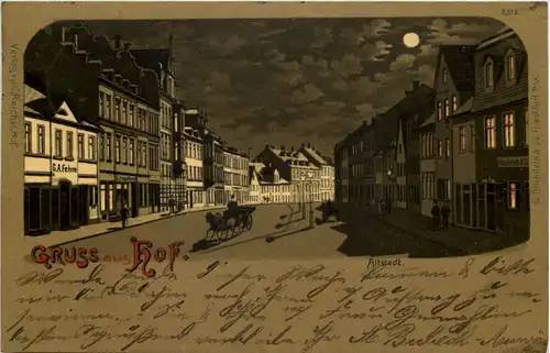 Gruss aus Hof - Altstadt - Litho -635322