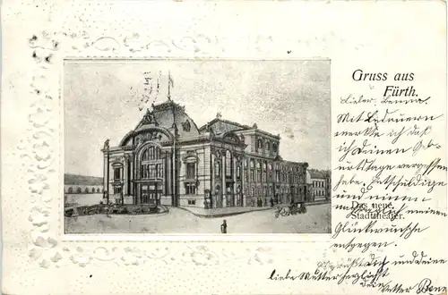 Gruss aus Fürth - Das neue Stadttheater - Prägekarte -637068