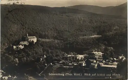 Schwarzburg, Blick auf Schloss und Hotels -524428