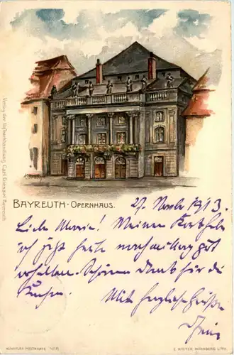 Bayreuth - Opernhaus - Litho -635502
