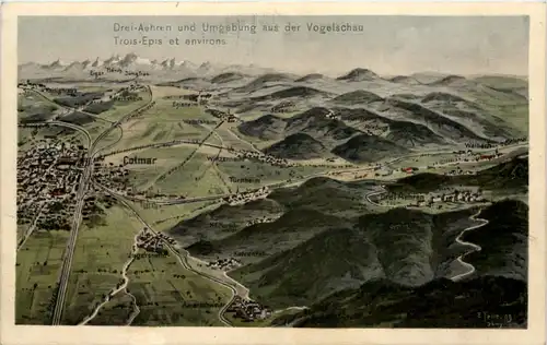 Drei Ähren und Umgebung - Künstler-AK Eugen Felle -609514