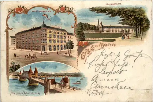 Gruss aus Bonn - Hotel Wiener Hof - Litho -637140