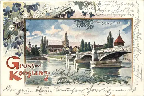 Gruss aus Konstanz - Rheinbrücke -637368