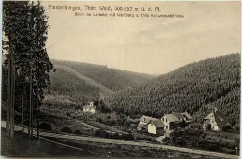 Finsterbergen, Blick ins Leinatal mit Waldburg u. Villa Schwarzwaldhaus -524238