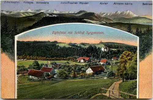 Eglofstal mit Schloss Syrgenstein - Künstler-AK Eugen Felle -609954