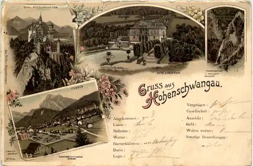 Gruss aus Hohenschwangau - Litho -609974