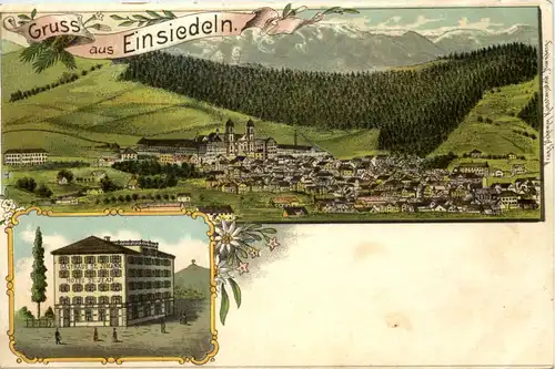 Gruss aus Einsiedeln - Gathaus St. Johann - Litho -610154