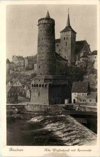 Bautzen, Alte Wasserkunst mit Spreewehr -525428