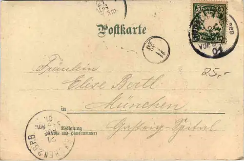 Lindau im Bodensee - Hafeneinfahrt - Litho -610954