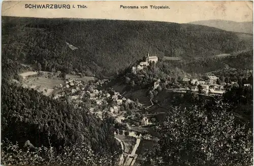 Schwarzburg, Panorama vom Trippstein -525054