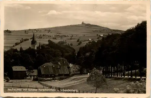 Neuhausen mit Schloss Purschenstein u. Schwartenberg -524036