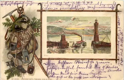Lindau - Prägekarte - Litho -611134