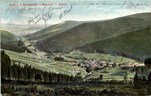 Blick v.d. Marienquelle n. Manebach u. Ilmenau -524310