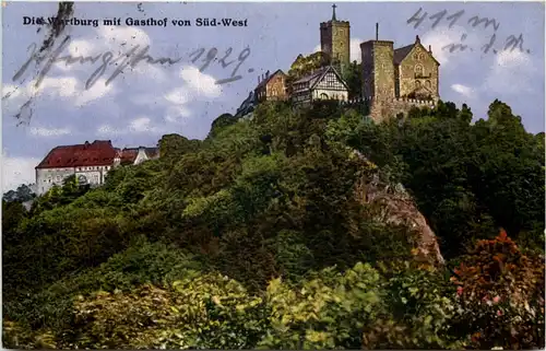 Die Wartburg mit Gasthof von Süd-West -524490