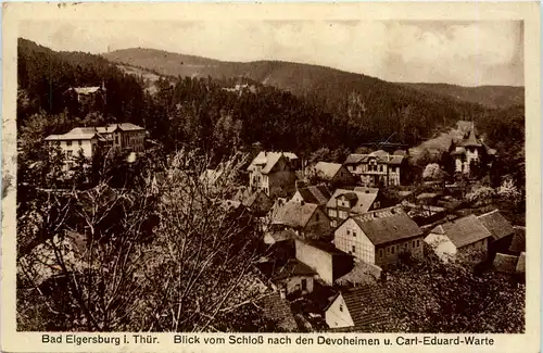 Bad Elgersburg, Blick vom Schloss nach den Devoheimenu. Carl-Eduard-Wart -524924