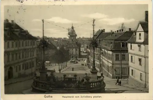 Gotha, Hauptmarkt vom Schlossberg gesehen -526488