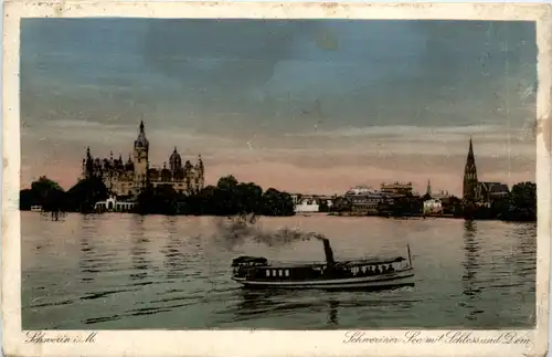Schwerin, Schweriner See mit Schloss und Dom -501206