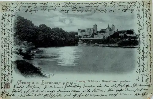 Gruss aus Bernburg, Herzogl. Schloss v. Kesselbusch gesehen -525834