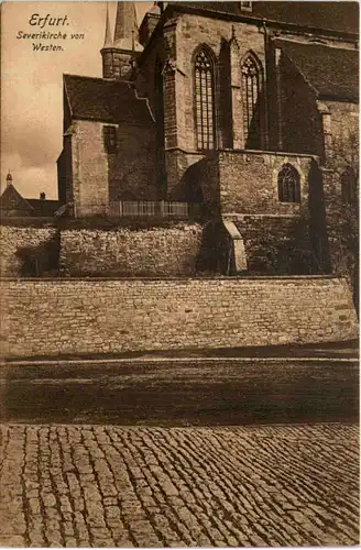 Erfurt, Der Dom, Severikirche von Westen -524856