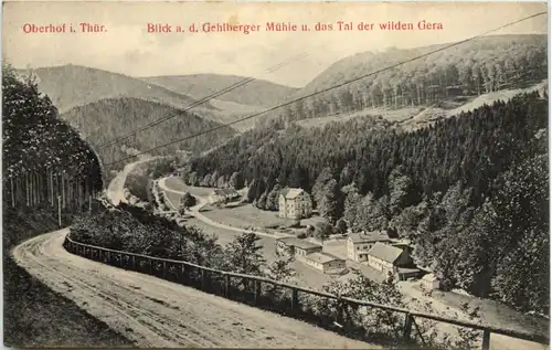 Oberhof, Blick a.d. Gehlberger Mühle u. das Tal der wilden Gera -525144