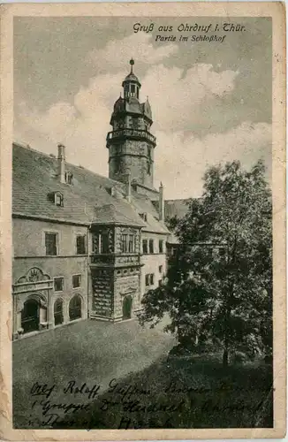 Gruss aus Orhrdruf, Partie im Schlosshof -526194