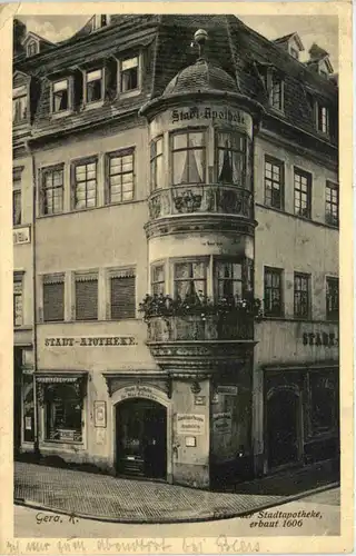 Gera, Erker der Stadtapotheke erbaut 1606 -526738