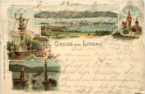 Gruss aus Lindau - Litho -612334