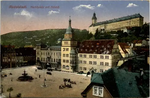 Rudolstadt, Marktplatz mit Schloss -526374